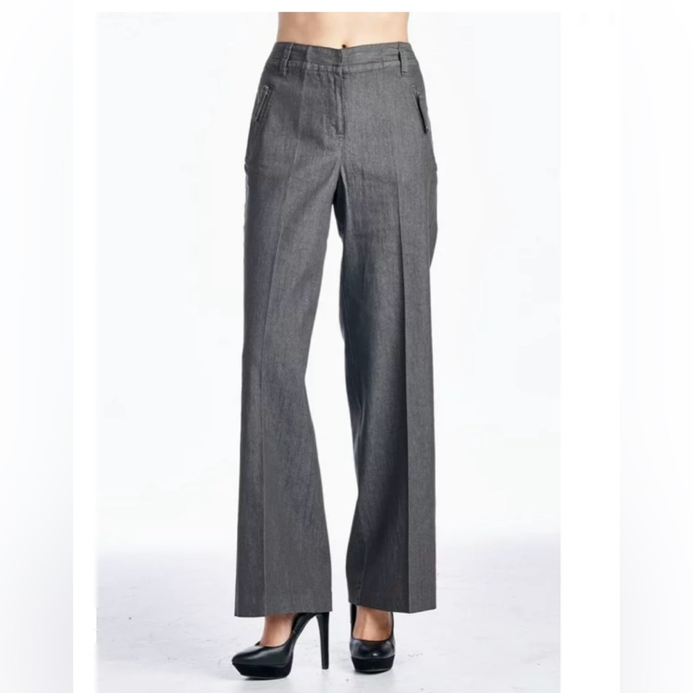 Larry Levine women’s‎ size 16 wide leg stretch  trousers front pocket